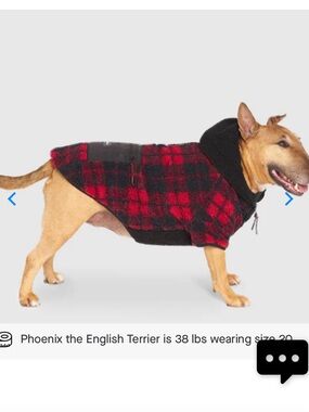 NEW Canada Pooch Cool Factor‎ Red & Black Plaid Hoodie Dog Outfit Size 20